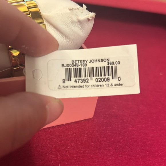 Gold Betsy Johnson rhinestone and flower watch - Picture 3 of 4